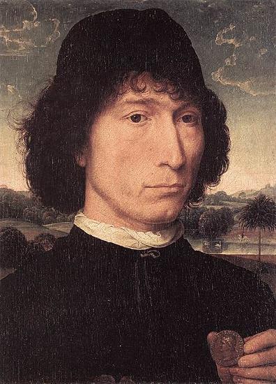 Hans Memling Portrait of a Man with a Roman Coin oil painting picture